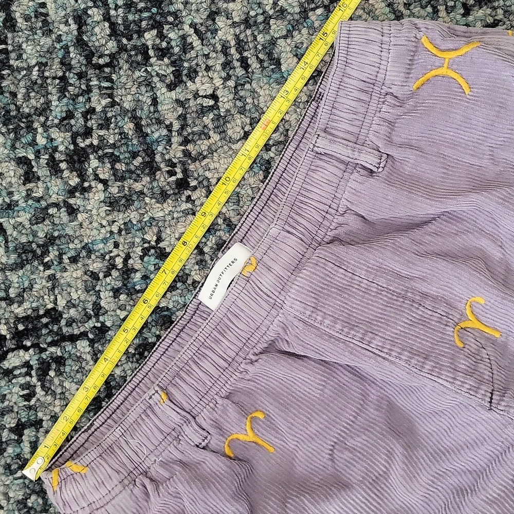 Urban Outfitters Zodiac Corduroy Pants Lavender Gold Astrology Unisex Size L - Picture 10 of 13